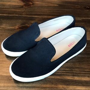 Blue suede J. Crew loafer sneakers